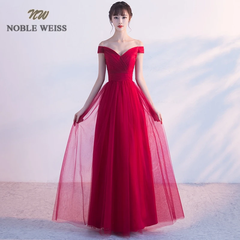 

NOBLE WEISS Elegant Sweetheart Prom Gowns A-line Pleat Formal Evening Gown Tulle Prom Dress Free Shipping