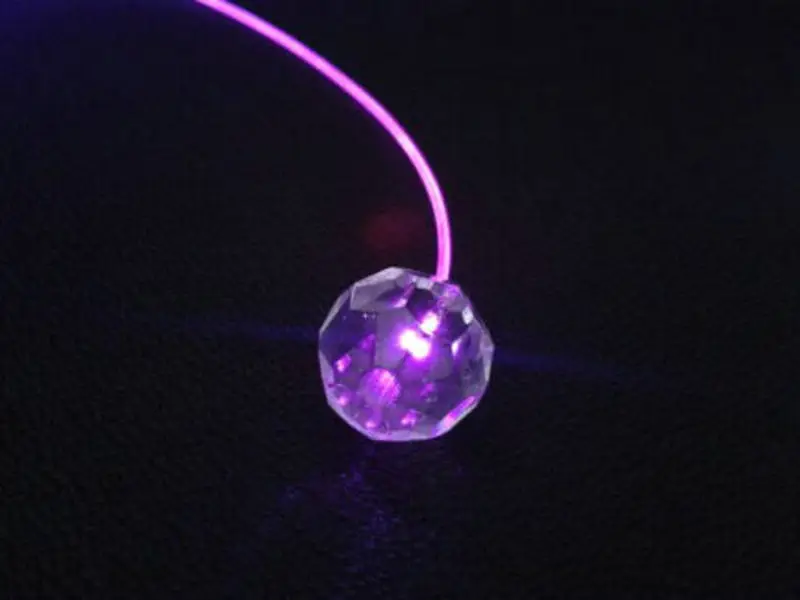 

100pcs/Lot 20MM pineapple LED Fiber optic crystal Beads End grow Fiber optic cable light Glitter Plastic PMMA ends Ceiling Decor