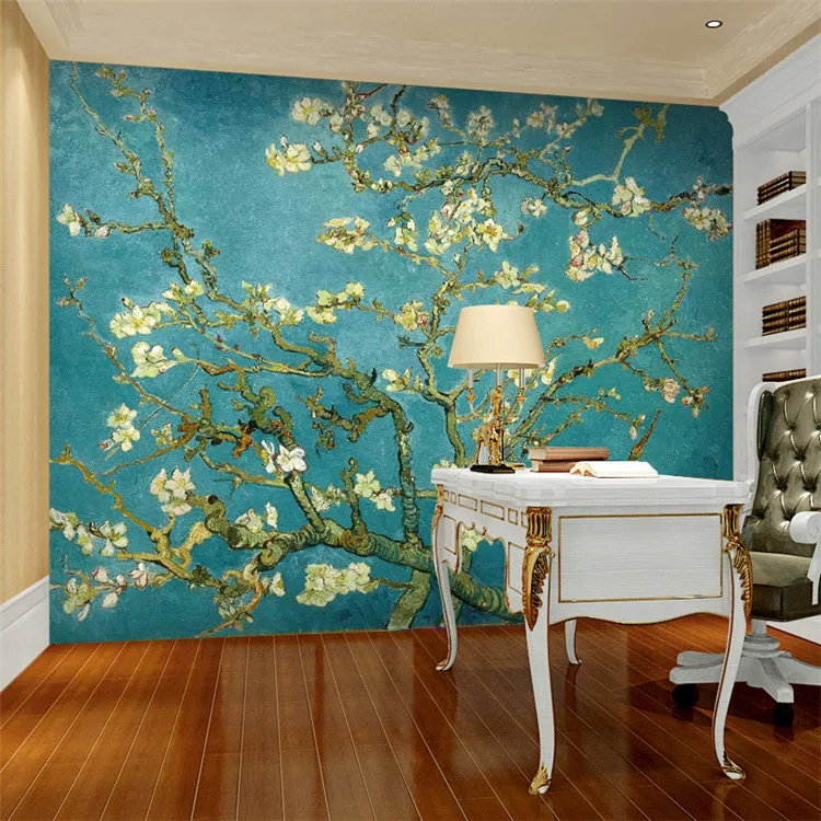 Us 17 54 35 Off Van Gogh Die Apricot Blossom Baum Kunst Fototapete Benutzerdefinierte Wandbild Vintage Room Decor Schlafzimmer Sofa Hintergrund