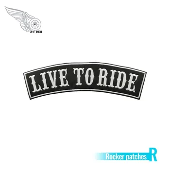 

LIVE TO RIDE rider patch embroidery iron on patches custom applique for jacket funk cool stickers free shipping