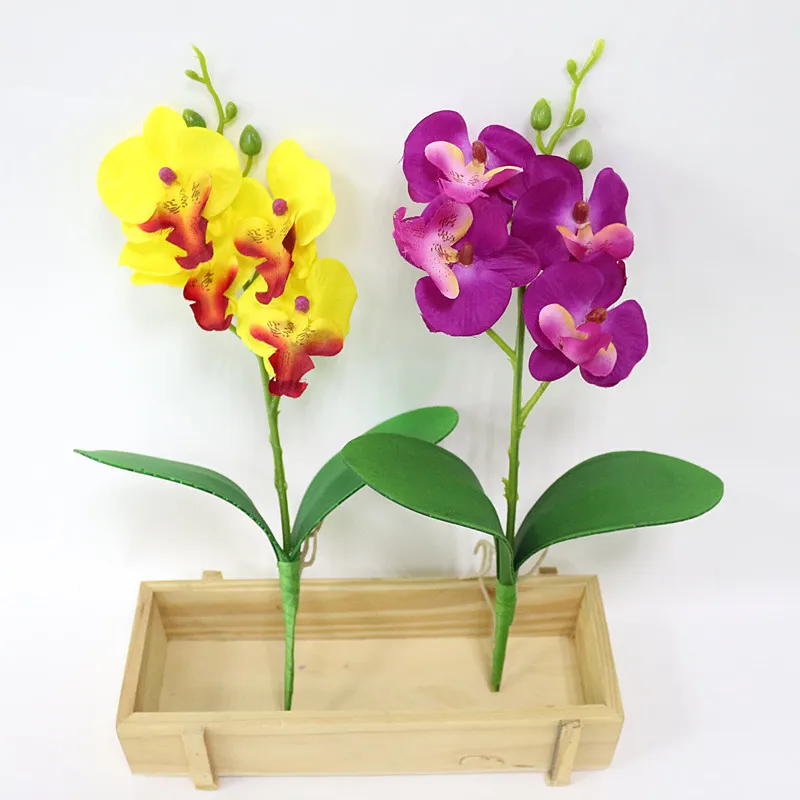 Flone Artificial Phalaenopsis Orchid Flower Fake Butterfly Orchid Artificial Silk Flowers Plants Wedding Home Decor Art Floral (4)