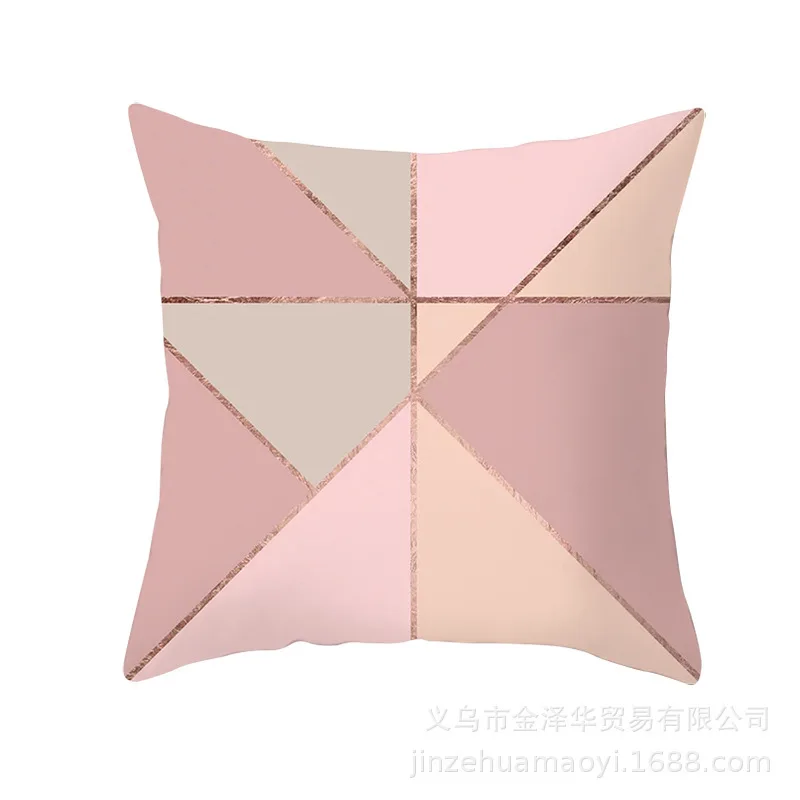 Чехол для подушки Офисный Набор подушек розовый цвет геометрический плед напечатанные декорации предметы домашней мебели - Цвет: 26