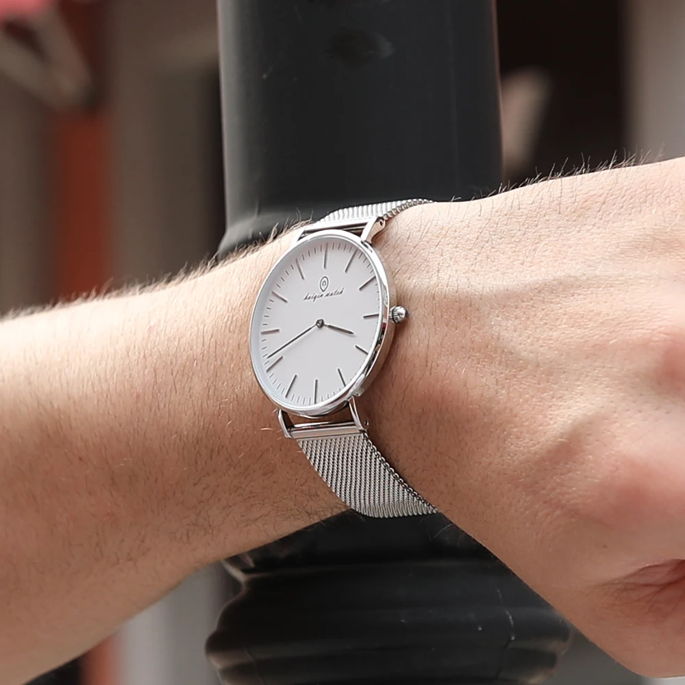HAIQIN парные часы ультра-тонкие 6 мм серебряные часы с ремешком-сеткой мужские часы Роскошные ЖЕНСКИЕ НАРЯДНЫЕ часы романтический подарок Relogio Masculino