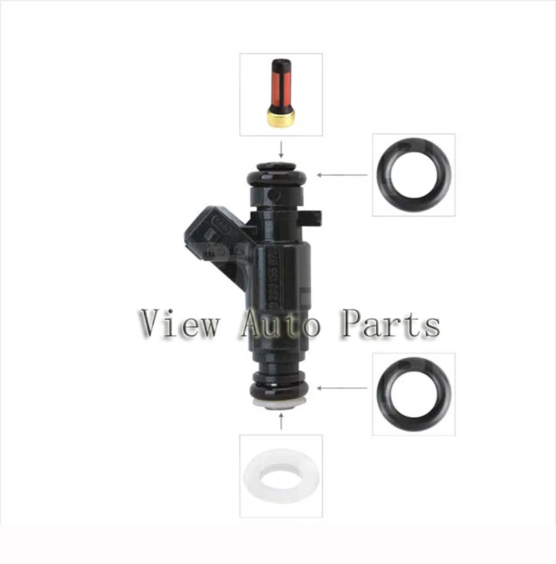 

6 sets Fit For OEM 0280155870 0280155835 Fuel Injector Repair & Service Kits Filter Plastic Cap Viton O-Rings VD-RK-0008