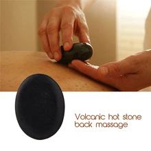 10 шт. спа рок Базальтовый Камень красота массаж черный камень из натуральной лавы энергия вулканический камень Бусины тело лицо назад рука массажер P00