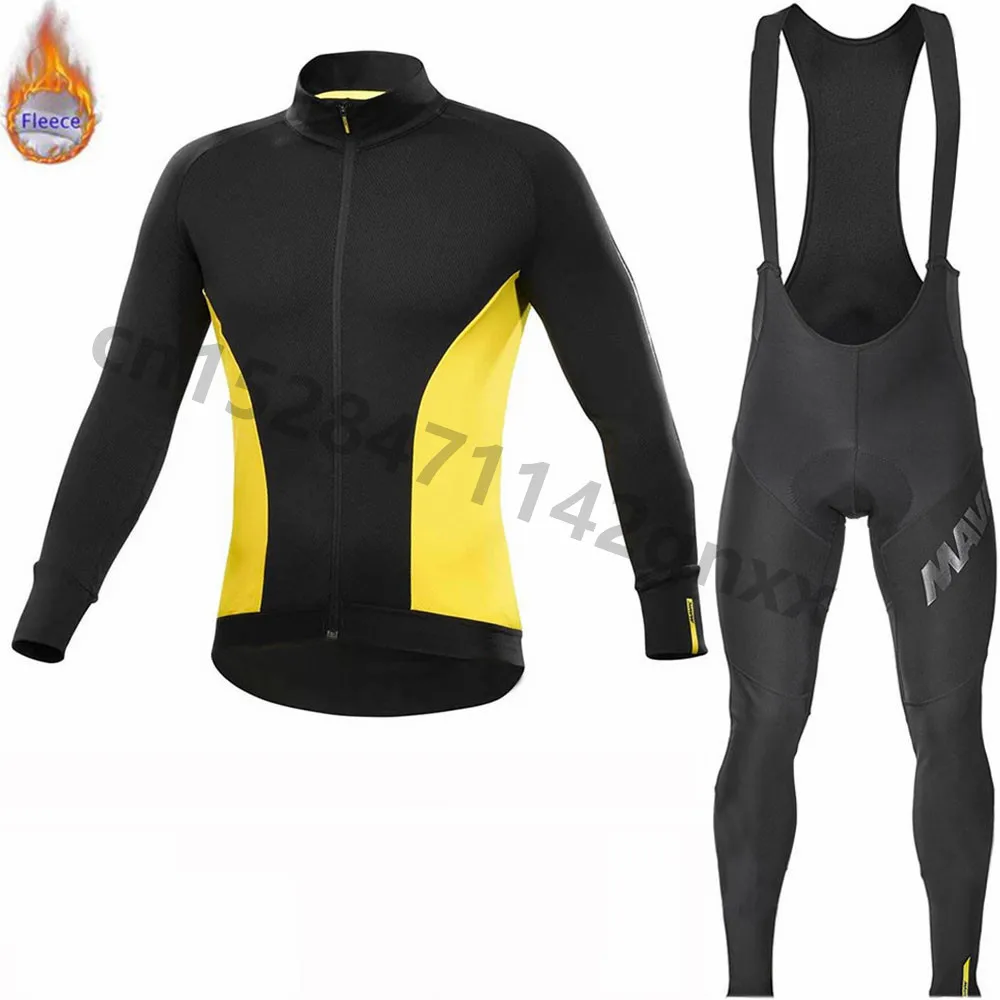 

2019 New Mavic Winter Cycling Set Thermal Fleece Cycling Clothing Bike Mens Cycling Jersey Pro team MTB Clothes Ropa De Ciclismo