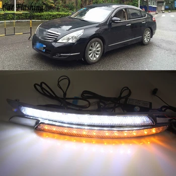 

CSGJMY 1Set DRL Daytime Running Lights Daylight Fog light Cover With Turn Signal Lamp For Nissan Altima Teana 2008 2009 2010