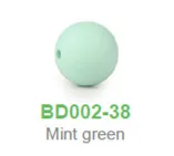 Mint Chenkai 100 шт 15 мм Силиконовые Бусины DIY Детские Жевательные зубные кольца для детей, ювелирные изделия, создание игрушек, круглые бусины BPA бесплатно - Цвет: Mint