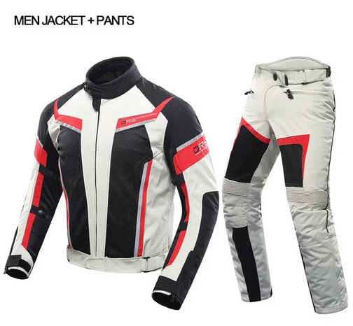 DUHAN мужской мотоциклетный костюм гоночная куртка+ брюки для мотоцикла дышащая женская куртка комплект для влюбленных штаны для езды на мотоцикле одежда - Цвет: MEN white