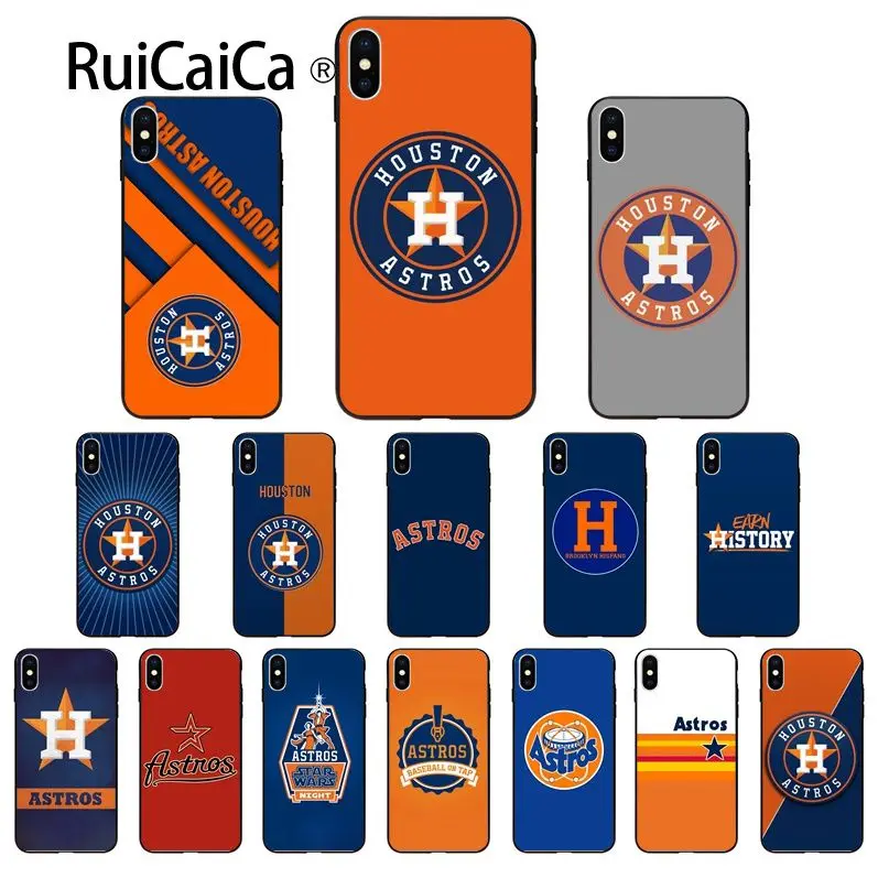 

Ruicaica Baseball Houston Astros Smart Cover Black Soft Shell Phone Case for iPhone 6S 6plus 7 7plus 8 8Plus X Xs MAX 5 5S XR
