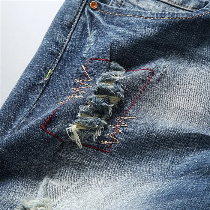 Брендовые мужские джинсовые шорты 2019 летние новые модные повседневные тонкие шорты с дырками высококачественные хлопковые эластичные