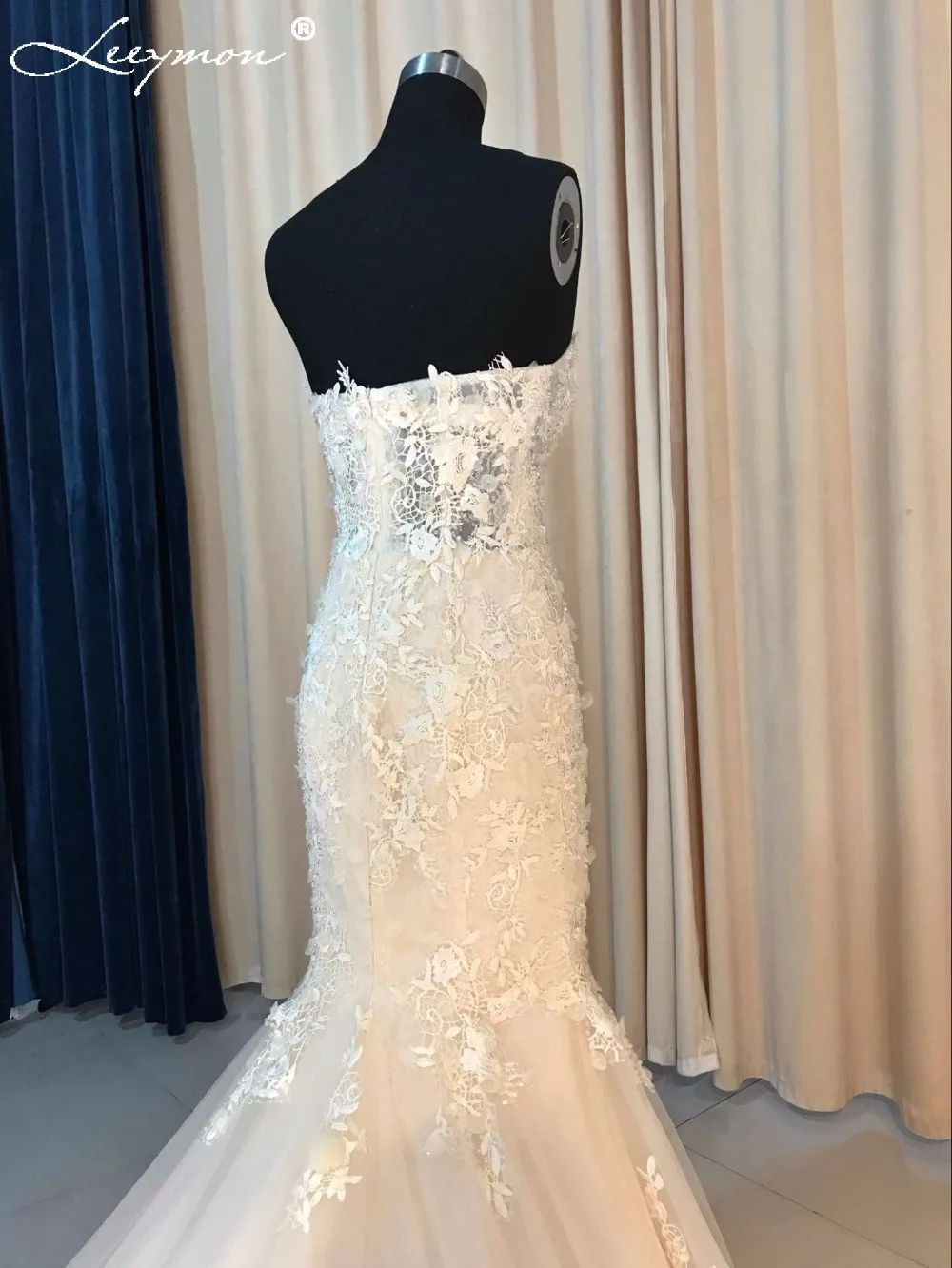 Сексуальная See Through Кот Robe De Mariage Аппликация Длинные Русалка свадебное платье без бретелек Кружево Свадебные Платья для женщин Vestido De Noiva невесты