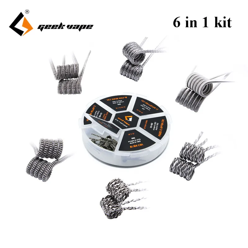 Оригинальный набор катушек Geekvape 6 в 1 для RDA/RTA/RDTA DIY атомайзера провод электронной
