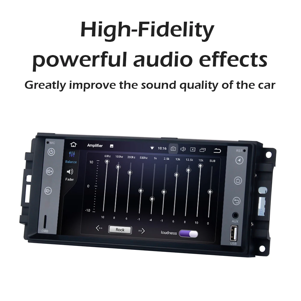 Top 7" HD Digital Touch Screen Android 9.0 Double Din Car GPS Radio Player for Jeep Chrysler Dodge with Octa Core 4G RAM 32G ROM 3