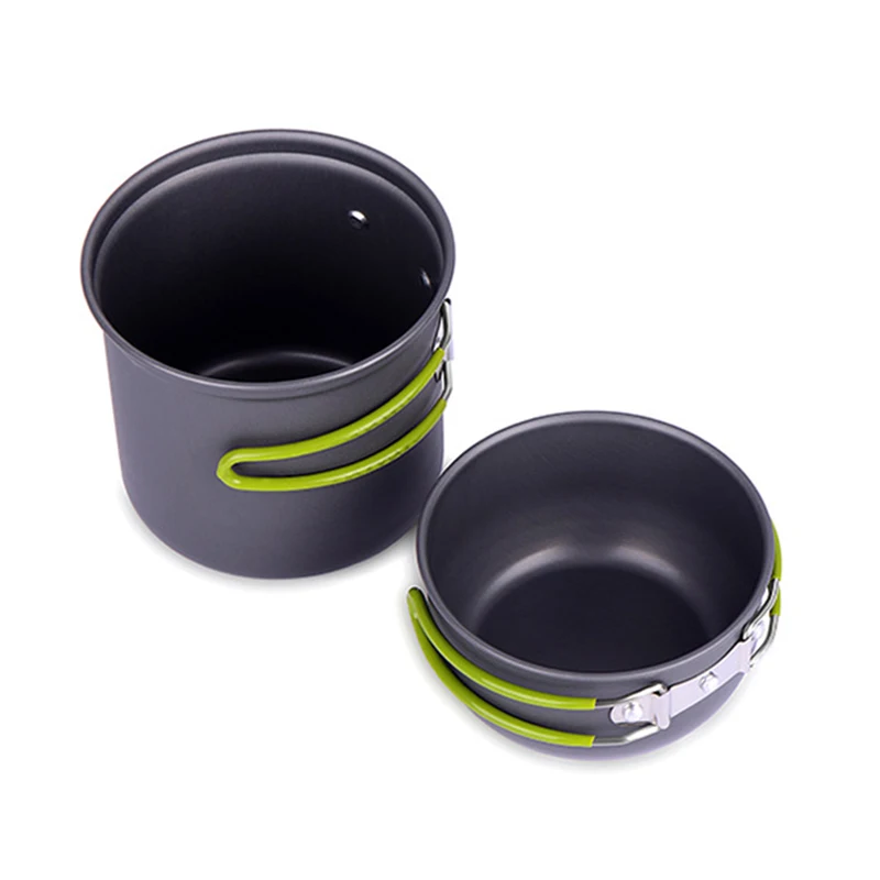 Protable acampar utensilios vajilla utensilios conjunto al aire libre senderismo Picnic mochilero Camping Tablewares herramientas cacerola 1-2persons