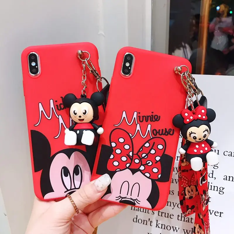 

Cute Cartoon minnie Couple phone Case For iPhone 11 7 7plus 6 6S 8 plus case Cover X XR XS MAX 11pro max Phone bags coque funda
