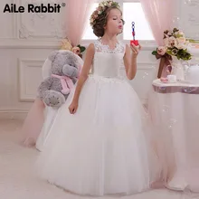 AiLe Rabbit/осень, Новое Кружевное платье Белоснежка, свадебное платье с цветочным узором для девочек, детское платье, детское платье