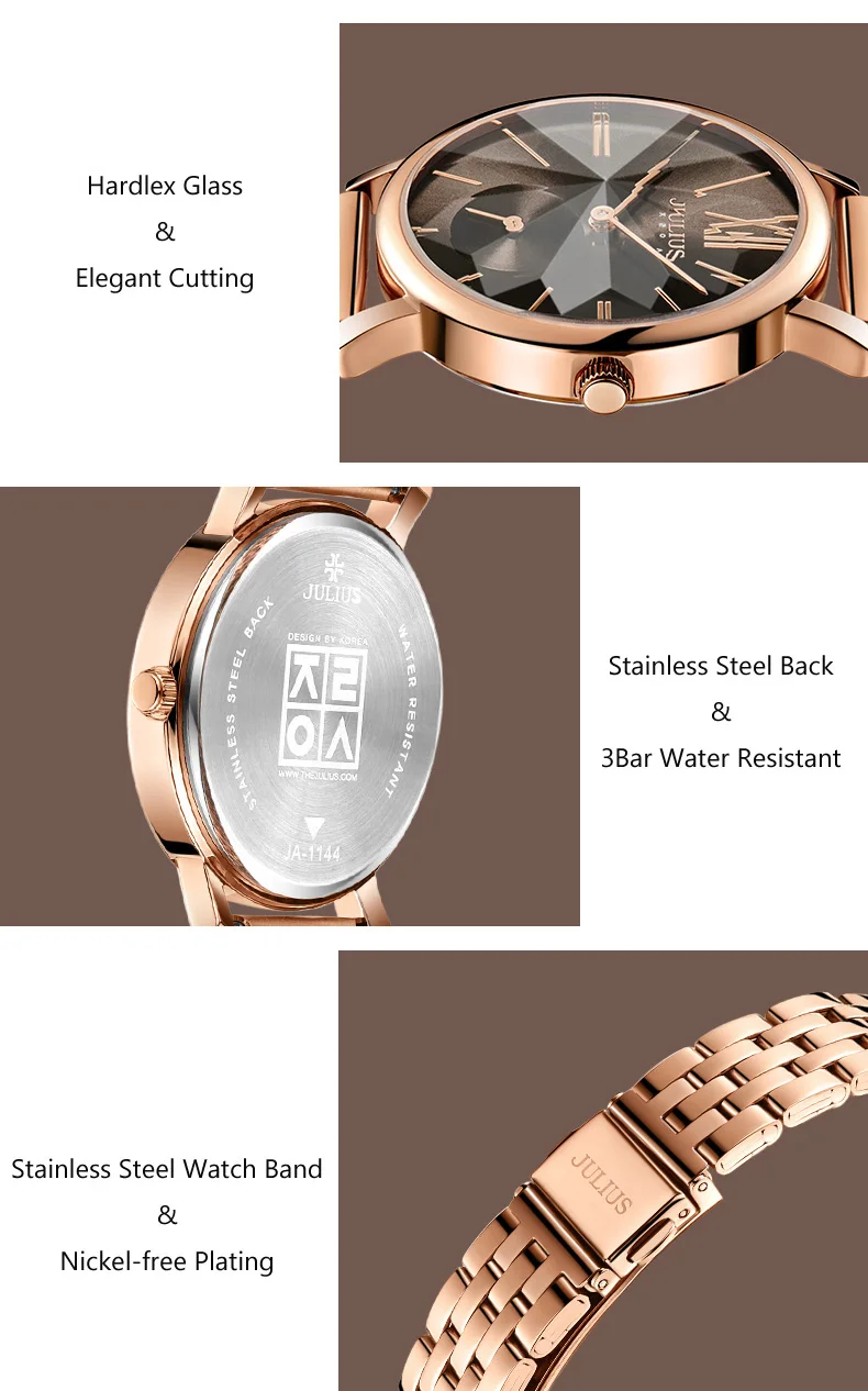 aço inoxidável relógio de moda grande dial