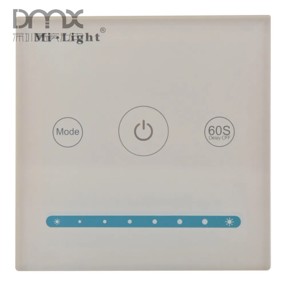 

2.4G MiLight DC12-24V 5A/CH Wal Mounted Touch Panel Smart Panel P1 LED Dimmer Controller for 5050 3528 Single Color Strip Light