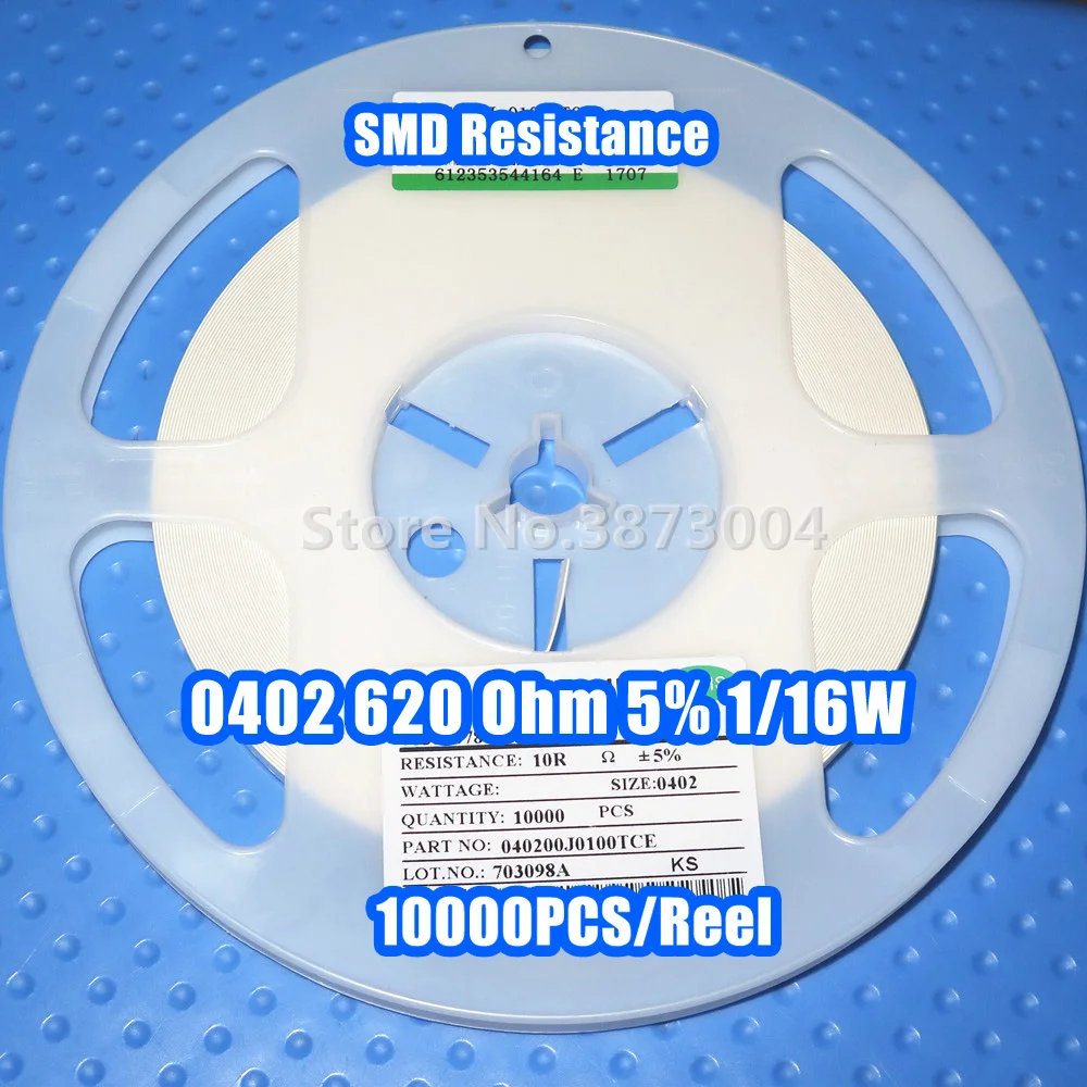 

1 Reel 0402 620R 620 Ohm 5% 1/16W SMD resistance 10000PCS/Reel