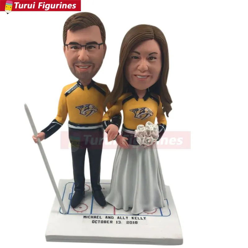 

Nashville Predators Wedding Cake Topper Personalized Predators Wedding Predators Personalized Clay Figurines Hockey Wedding Cake
