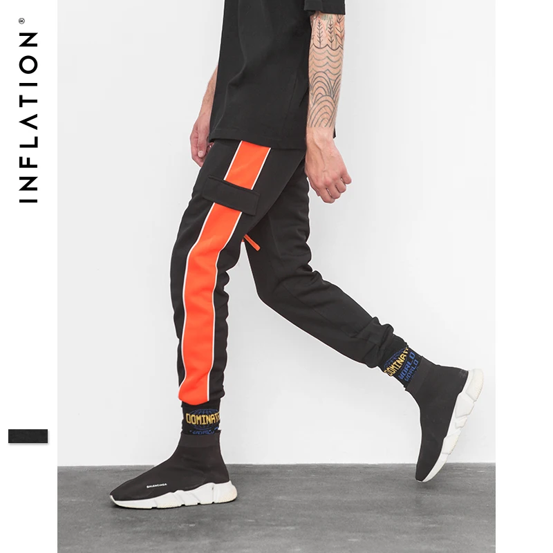 Aliexpress.com : Buy INFLATION Orange Side Retro Trousers Men Track ...