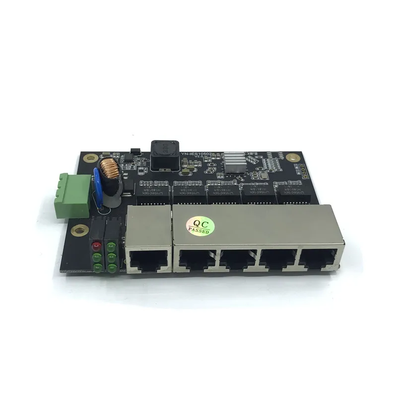 Неуправляемый 5 Порты и разъёмы 10/100 м Промышленный Коммутатор Ethernet модуль PCBA доска OEM автоматическим определением Порты PCBA доска