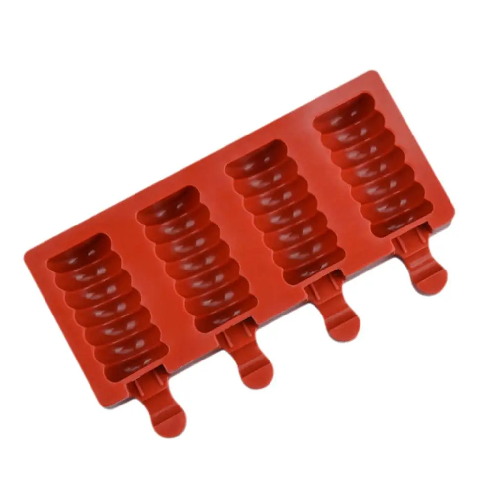 Red Новые силиконовые формы для мороженого Формочки Для Мороженого на палочке для заморозки мороженого бар формы экологичные - Цвет: Red