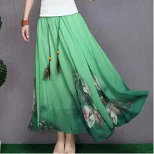 Летняя шифоновая юбка в режиме реального времени-ограниченное предложение Женские женский бюст большой этнический Ветер фея Большой размер птица танец богемский пляж
