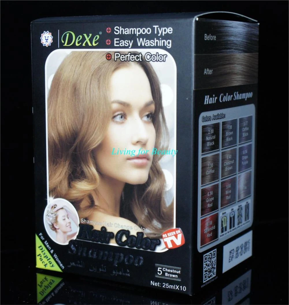 Dexe Marke Kastanien Braun Haar Farbstoff Creme Fur Frauen Und Manner Braun Haar Farbe Shampoo 25 Ml 10 Taschen Hair Dye Cream Brown Hair Dyecolor Shampoo Aliexpress