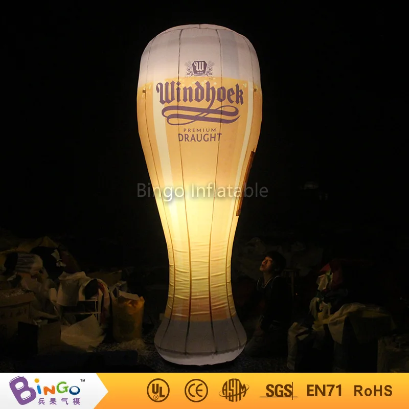 Free delivery customized inflatable beer cup replica inflatable beer bottle with led light N blower advertising toy