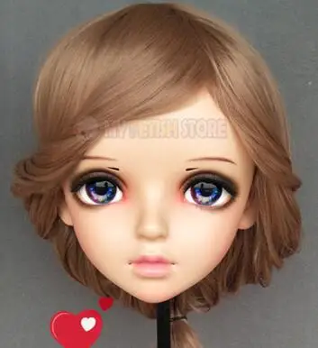 Special makeup Miao11) женский сладкий девушка смолы половина головы кигуруми BJD глаза кроссдресс косплей японского аниме ролевая маска Лолиты с глазами и парик - Цвет: Special makeup