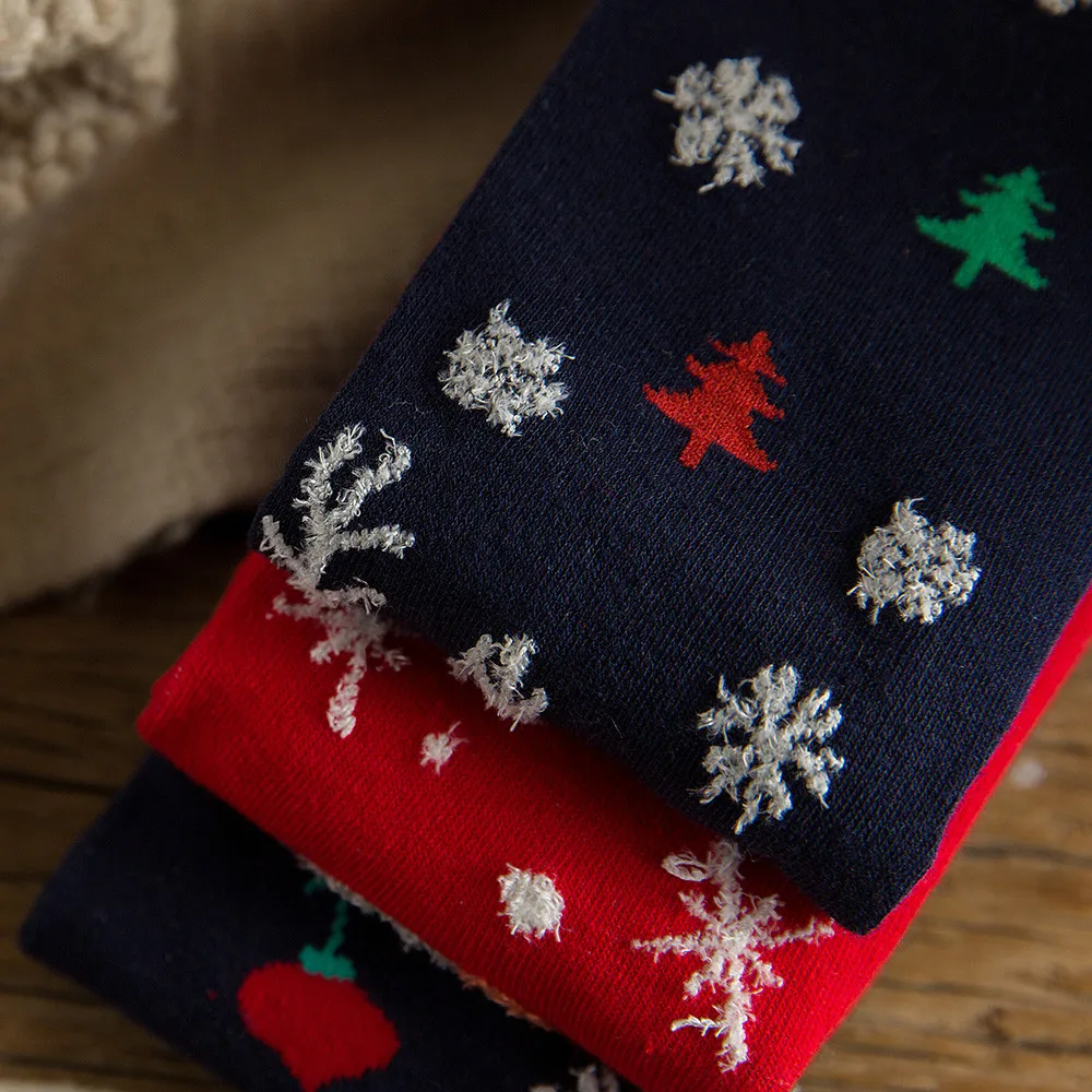 Рождественские женские носки, зимние милые Нескользящие забавные носки с принтом для женщин, подарок Harajuku, теплые носки для скейтборда, Calcetines Mujer