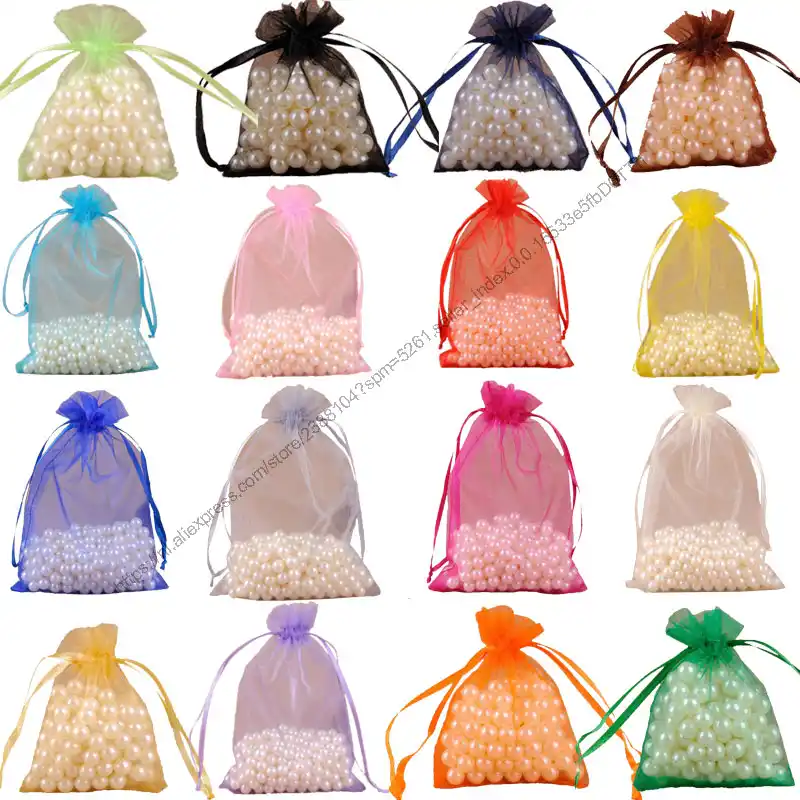 10pcs Package 35x50cm Large Organza Bags Wedding Gift Jewelry Pouches Christmas Ng Display 6z
