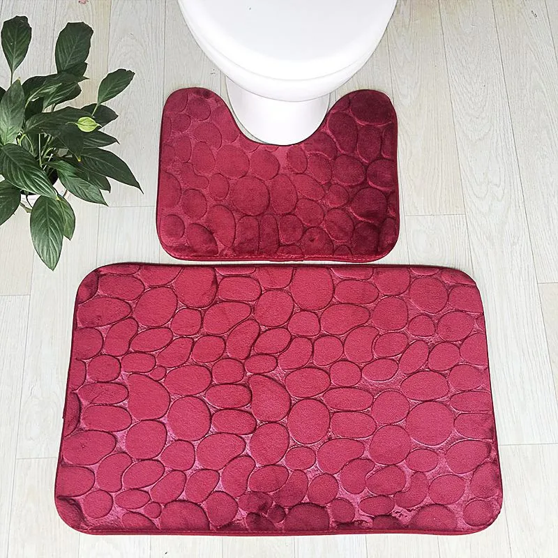 

Bath Mat Set For Toilet 2 pcs/set Shower Carpet For Bath PVC Anti Slip Tape Bathroom Floor Mat WC Matten Modern Bathroom Carpet
