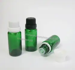 Мл зеленого стекла x 15 360 эфирные масла бутылка с вскрытия очевидный колпачок, 15cc зеленый стеклянная бутылка