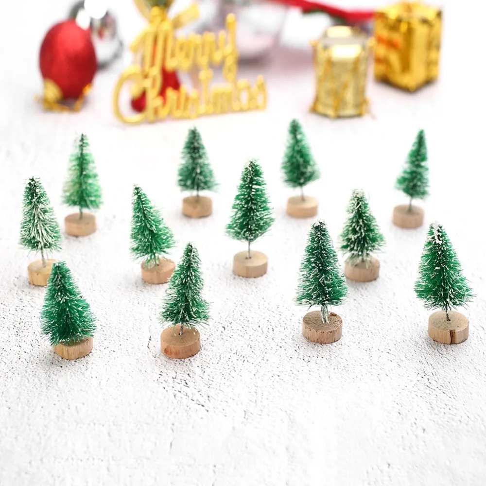 

5pcs/10pcs Christmas Tree Cute Mini Sisal Fiber Christmas Tree Small Pine Tree DIY Craft Desktop Decorations Ornaments Decor