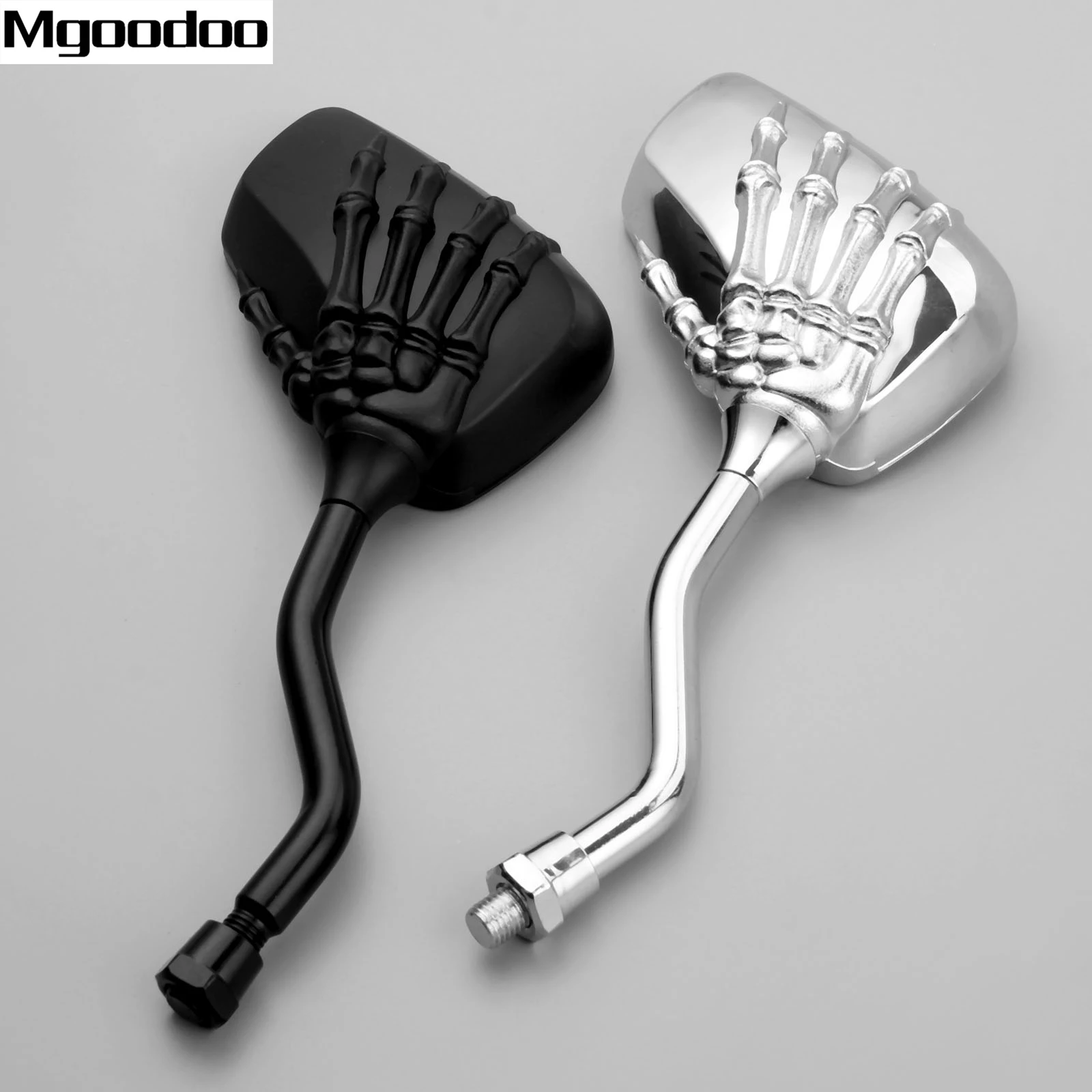 

2x Universal Motorcycle Mirror Skeleton Skull Hand Claw Shadow Side Rearview Mirrors 8mm 10mm For Cafe Racer Chopper Cruiser ATV