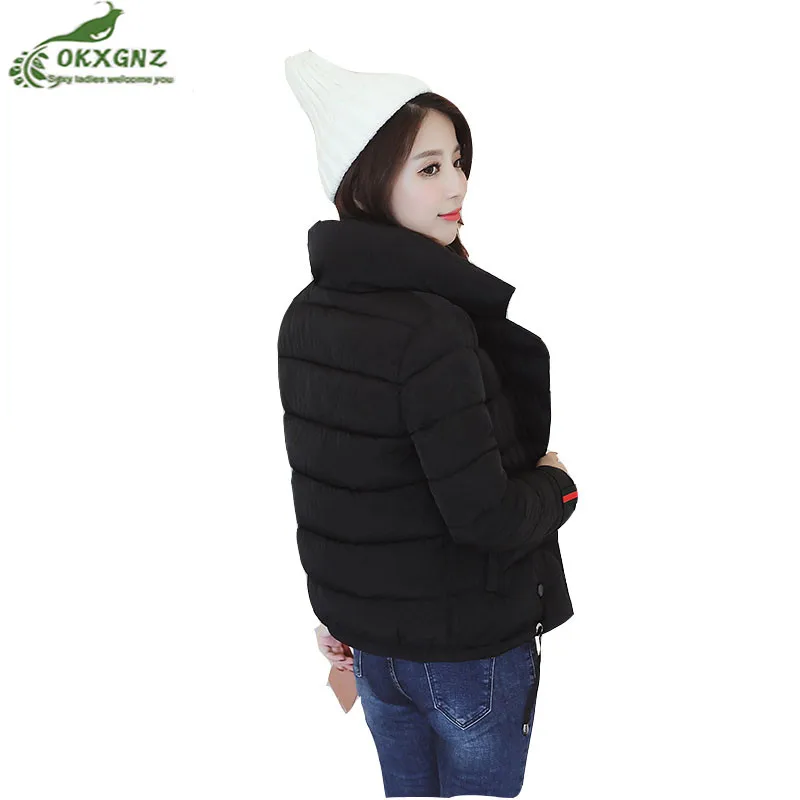 Зимнее маленькое хлопковое пальто для женщин, короткий пуховик большого размера, хлопковая верхняя одежда, Женская Повседневная теплая куртка, пальто для женщин OKXGNZ AF161