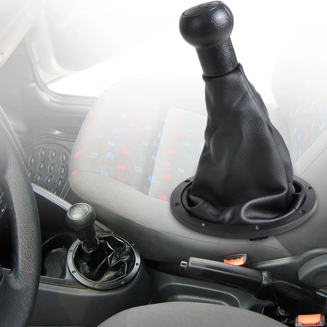 

CITALL Black 5 Speed 1Pc Premium Leatherette Gear Shift Knob Gaitor with Chrome Boot Surround For VW Volkswagen Gol
