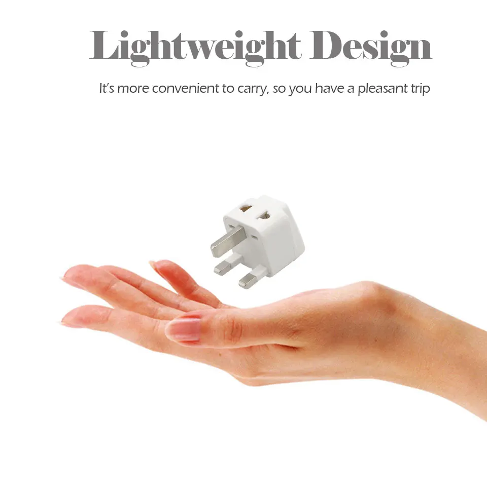 1PC Universal EU US AU to UK 3 Pin AC Power Socket Plug Travel Wall Charger Outlet Adapter Converter Connector UK plug White (6)