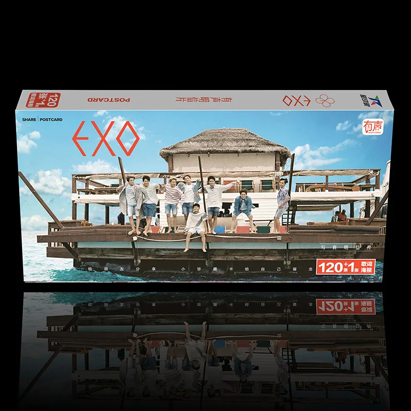 Kpop 2017 Новый exo 121 шт открытки k pop EXO M фото сувенир lomo стикер карты подарок
