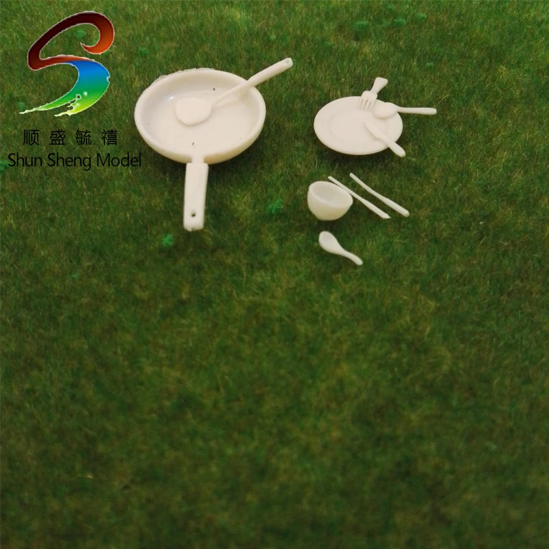 Koop 10 Sets Schaal 1 20 1 25 Model Meubels voor Westerse servies wit kleur, model building materiaal meubels, mini meubels