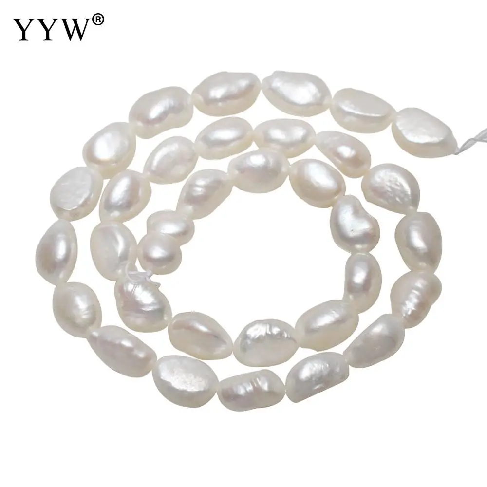 Natural Cultured Baroque Freshwater Pearl Beads White 9-10mm Approx 0.8mm Sold Per Approx 15.5 Inch Strand