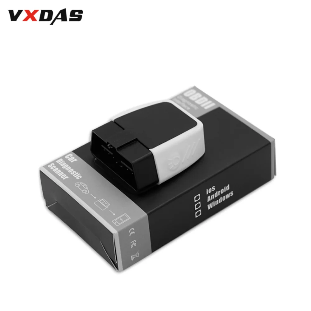 VXDAS ELM327 OBD2 Scanner Bluetooth 4.0 Mini Auto Diagnostic Tool Car Fault Detector Code Reader With LED Flashlight For Android