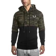 Мужчины GYMHoodies Хлопок Толстовка Мужчины Спортивный Костюм Куртка С Капюшоном Лоскутное Мужской Капюшоном Куртки Толстовки