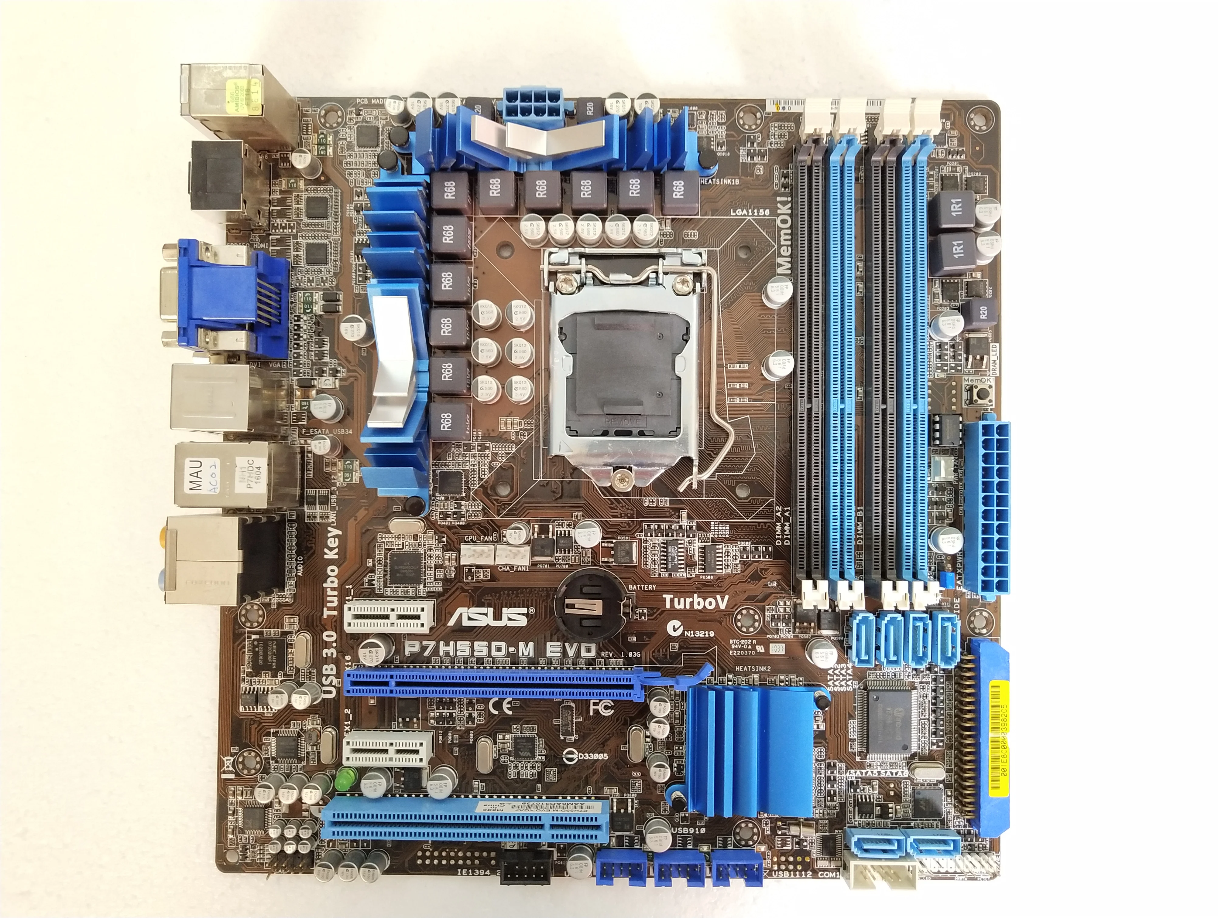 

Asus P7H55D-M EVO Desktop Motherboard H55 Socket LGA 1156 For Core i7 i5 i3 DDR3 16G SATA2 USB3.0 uATX Original Used Mainboard