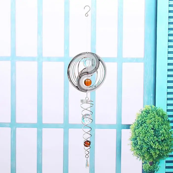 Горячая 3D металлический вращающийся ветряной колокольчик Вихрь движущийся вращающийся подвесной домашний Декор украшение для окна комнаты