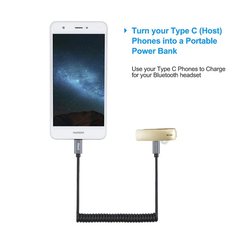 Кабель USB C к Micro USB, спиральный кабель usb type C к Micro B OTG, совместимые устройства Pixel XL 2, type C и Micro-B