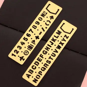 

Gold color Number&Alphabet&Pattern Ruler Drawing Template Multi-function Hollow out Ruler & Bookmark School Supplies 13x 3 cm